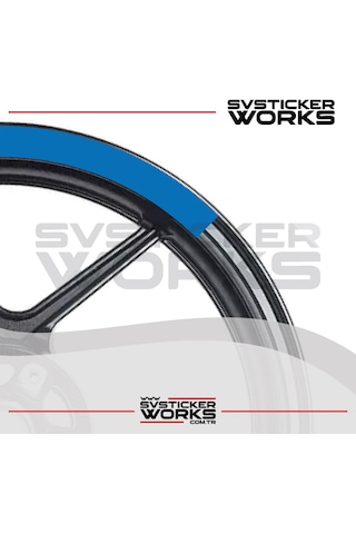 Motosiklet Jant Şeridi Jant Sticker Yarım Kaplama Daire 17-18 İnch Jant Motor Uyumlu Mavi