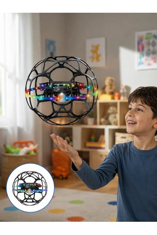 Şarjlı Futbol Topu Tasarımlı Mini Drone Led Aydınlatmalı Akıllı