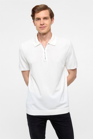 Süvari Beyaz Regular Düz Polo Yaka Triko Tşört -38341 Beyaz