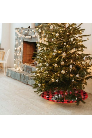 Xindoker Kırmızı Baskılı Noel Ağacı Etkili Noel Bayramı Dekorasyon Aksesuarı