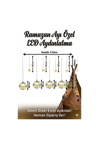 Ramazan Perde Led Işık 3 Metre 68925024