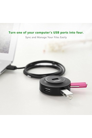 Ugreen Usb 2.0 4 Portlu Hub Çoklayıcı, Siyah