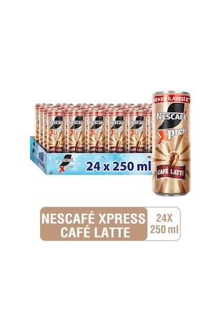 Nescafé Xpress Café Latte Şeker İlavesiz Soğuk Kahve 250ml X24 Hazır