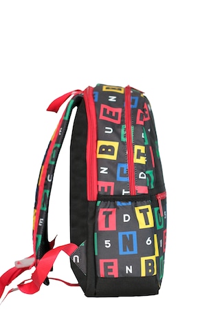 Siyah Harf Baskılı Unisex Çocuk Sırt Çantası