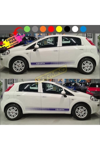 Fiat Punto Abarth Yan Şerit Sticker