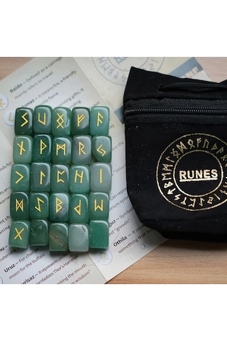 Willowhaven Doğal Ametist Taşları Ve Aventurin Yeşim Rün Seti Takı Yapım Kiti