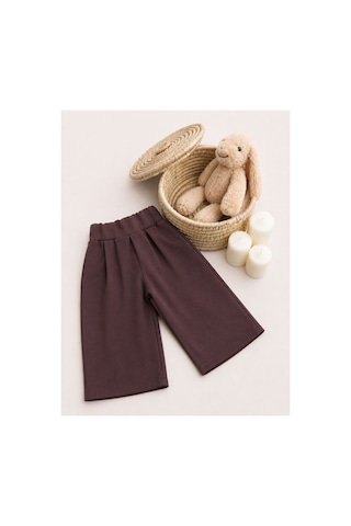 Elovias Çocuk Koyu Kahverengi Oversize Bohem Şalvar Pantolon 2-3-4-5 Yaş Kahverengi