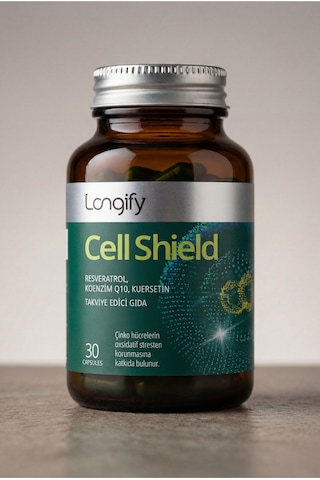 Cell Shield Resveratrol, Koenzim Q10, Kuersetin, Piperin, Çinko Takviye Edici Gıda 30 Kapsül