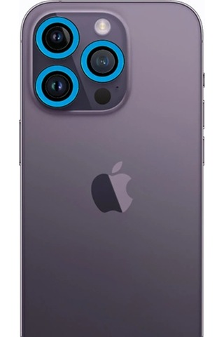 Mey İthalat Apple Uyumlu iPhone 12 Pro Neon Fosforlu Kamera Lens - Mavi
