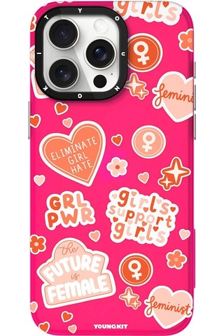 Apple Uyumlu iPhone 14 Pro Max Kılıf Bethany Green Tasarımlı Youngkit Sweet Language Kapak Pembe