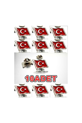 Yörük Tasarım 10 Adet Türk Bayrağı Gümüş Kaplama Yaka Rozeti Gümüş Yörük Tasarım 10 Adet Türk Bayrağı Gümüş Kaplama Yaka Rozeti Gümüş