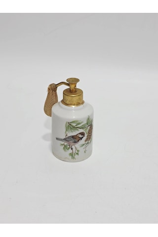 Limoges Kuş Desenli Porselen Parfüm Şişesi 12x6x6cm