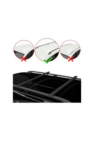 Accessorypart Nissan Qashqai 2010-2014 Arası İle Uyumlu Basıc Model Ara Atkı Tavan Barı Siyah
