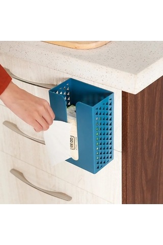 Ulzyvf Yapışkanlı Raf Organizatörü Plastik Peçete Kutusu Mutfak Duvara Monte Depolama Beyaz Beyaz