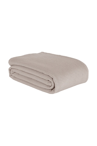 Eponj Home Ecocel Pike Örtü Çift Kişilik 200x230cm Karde Koyu Bej Koyu Bej