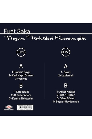Fuat Saka - Nazım Türküleri Kerem Gibi 2 Plak