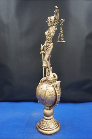 Themis Adalet Terazisi Heykeli 35 Cm Dekoratif Ev & Ofis Biblosu Altın