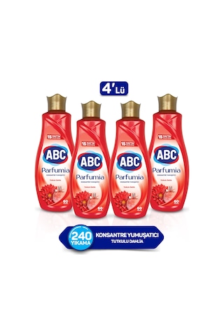 ABC Parfumia Konsantre Çamaşır Yumuşatıcısı Tutkulu Dahlia 4 x 1440 ML