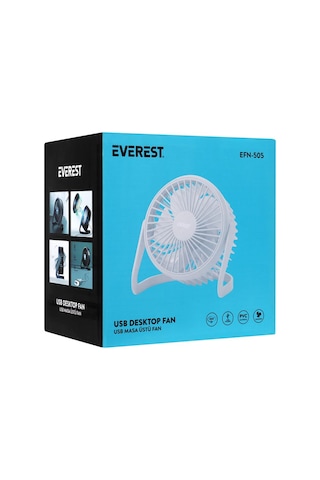 Everest EFN-505 Masaüstü Beyaz Usb Fan (145mmx141mmx105 mm)