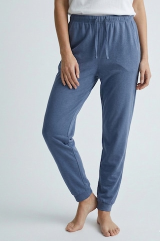 Elemge %100 Pamuk Compact Penye Süprem Kadın Pijama Altı Cepli Regular Fit Manşet Paça Esnek Terletmez İndg İndigo