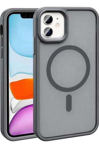 Apple Uyumlu iPhone 12 İle Kılıf Magsafe Şarj Özellikli Mat Arka Yüzeyli Kapak