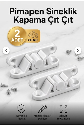 Pimapen Sineklik Çıtçıtı 2 Adet Sineklik Klipsi Pvc Pencere Tutucu Aparat Seti -
