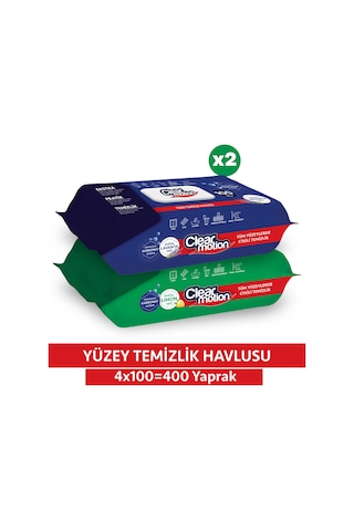 Clearmotion Yüzey Temizlik Havlusu (4x100) 400 Yaprak