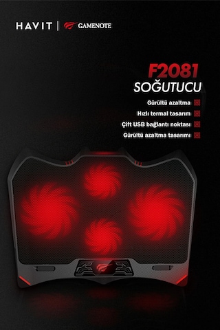 Havit Gamenote F2081 Cooling Pad Rgb Gaming Laptop Soğutucu - 2 B