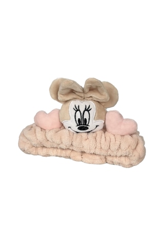 Minnie Mouse Peluş Bandana Makyaj Spa Saç Bandı Krem Krem