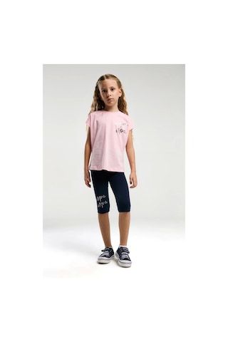 U.S. Polo Assn. Kız Çocuk Kapri Tayt Takım - Somon Somon