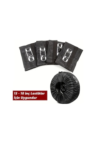 Glanz Oto Lastik Saklama Çantası 13 18 İnç Stepne Kılıfı Yaz Kış Lastiği Taşıma Çantası