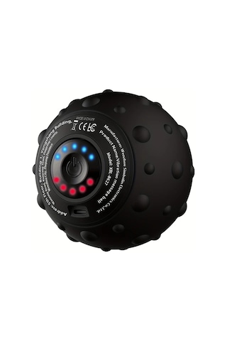 Dashanshop Siyah 5 Hızlı Yüksek Yoğunluklu Şarj Edilebilir Titreşimli Masaj Topu Kas Fitness Servikal Omurga Bel Ayak İçin Elektrikli Yoga Topu Siyah