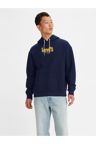 Levi's Rahat Grafik Kapüşonlu Swatshirt A2639-0021 Lacivert