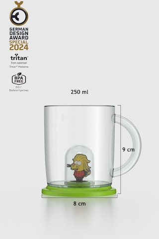 Renga Joy Kral Şakir Remzi Figürlü 250 Ml Kulplu Tritan Bardak 222038 Yeşil Yeşil