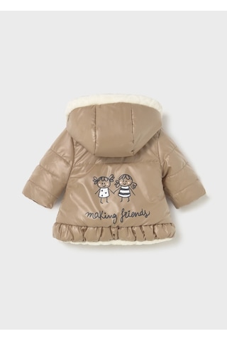 Kız Bebek Çift Taraflı Peluş Mont 2404 Bej