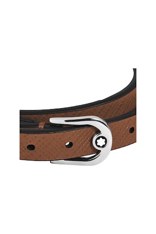 Montblanc Sartorial Deri At Nalı Tokalı Ayarlanabilir Bileklik 13 Kahverengi