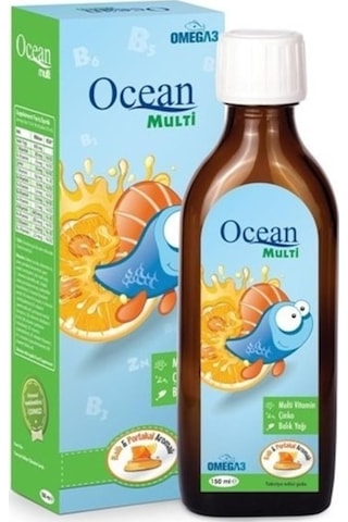 Ocean Multi Şurup Ballı Portakal Aromalı Balık Yağı 2 x 150 ML