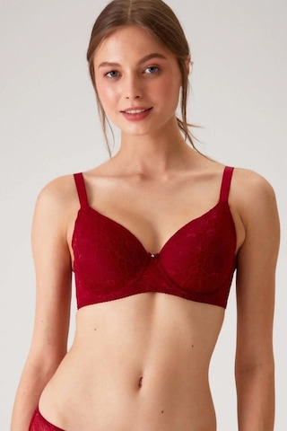 Pierre Cardin Kadın Bordo 6224 Balenli Desteksiz Dantelli Toparlayıcı Sütyen Bordo