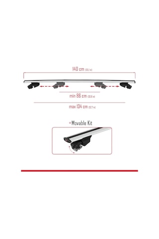 Opel Combo E Life 2023 Ve Sonrası Ile Uyumlu Hook Model Anahtar Kilitli Ara Atkı Tavan Barı Gri