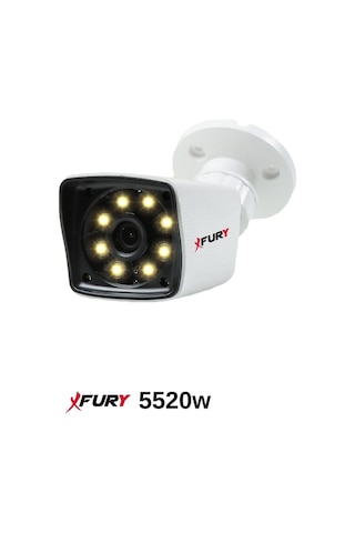 Fury 5mp 3.6mm Lensli 1080p 2mp Full Color Görüntü 8 Warm Led Gece Görüşlü Full Hd Güvenlik Kamerası 5525