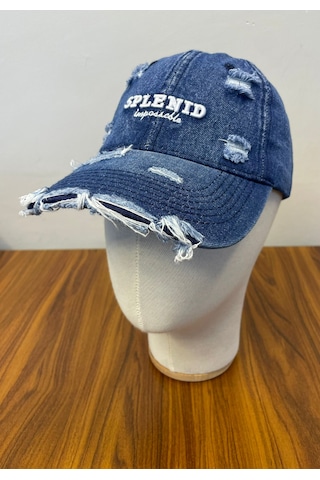 Jean Denim Kot Kumaş Vintage Unisex Cap Şapka Lacivert