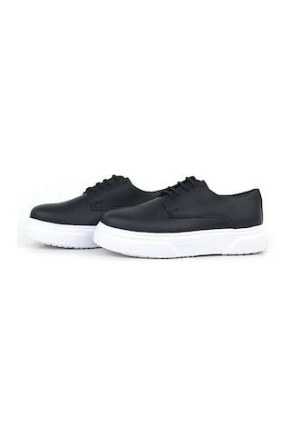 Sy Store Derby Siyah Mat Beyaz Taban Çocuk Klasik Ayakkabı