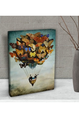 Bk Gift Kelebekler Tasarımlı Dekoratif Mini Kanvas Tablo 15X20Cm- (506660929)