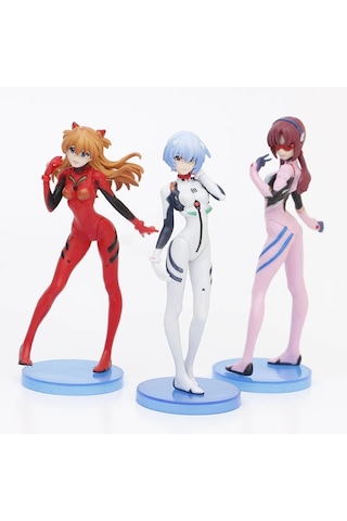 Disney 3 Adet Anime Ayanami Rei Evangelion Eva Pvc Figürleri 13cm