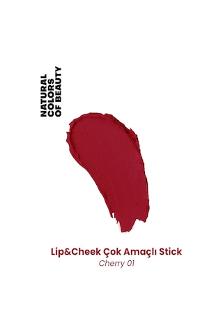 Bade Natural Lip & Cheek Cherry 01 Çok Amaçlı Stick %100 Doğal