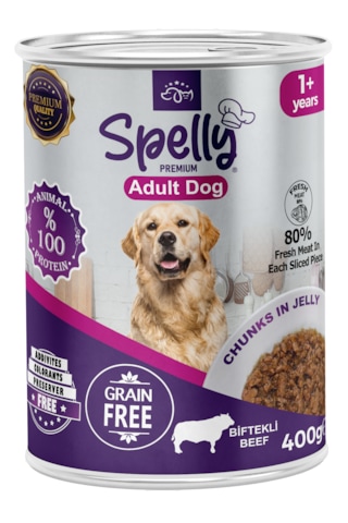 Spelly Biftekli Yetişkin Köpek Maması Konserve 12 x 400 G