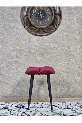 Kare Siyah Boyalı Konik Ayaklı Tabure - Oturak - Bar Taburesi - A Çok Renkli