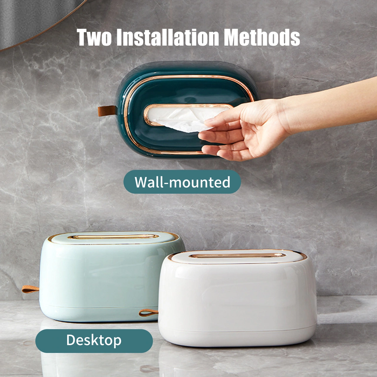 Yuntech01 Yerinde/duvar Kurulumlu İç Çubuklu Pet-abs Mendil Kutusu, Modern Ev Ofis Dekorasyonu, Kolay Yükleme Ve Temizleme