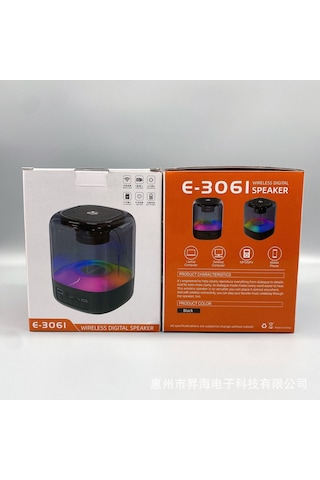E-3061 Kablosuz Bluetooth Hoparlör Usb Tf Kart Renkli Subwoofer