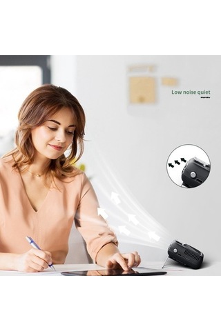 Taşınabilir Kişisel Asılı Bel Fanı 10000 Mah Şarj İle Sessiz Giyilebilir Elektrikli Fan El Klima Siyah 2693 Renkli